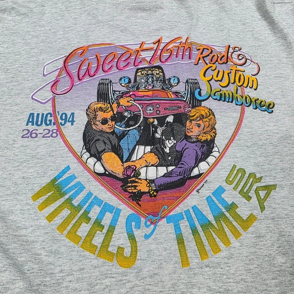 Vintage Wheels Of Time Sweet 16th Shirt Mens XL Gray Fruit Of The Loom 1994 90s